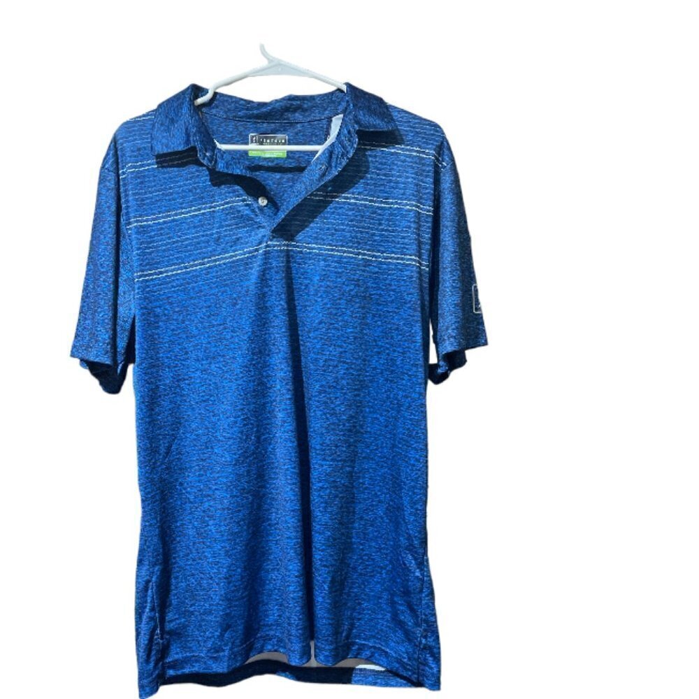 PGA Tour Pro Series Athletic Fit Polo Blue & White Large